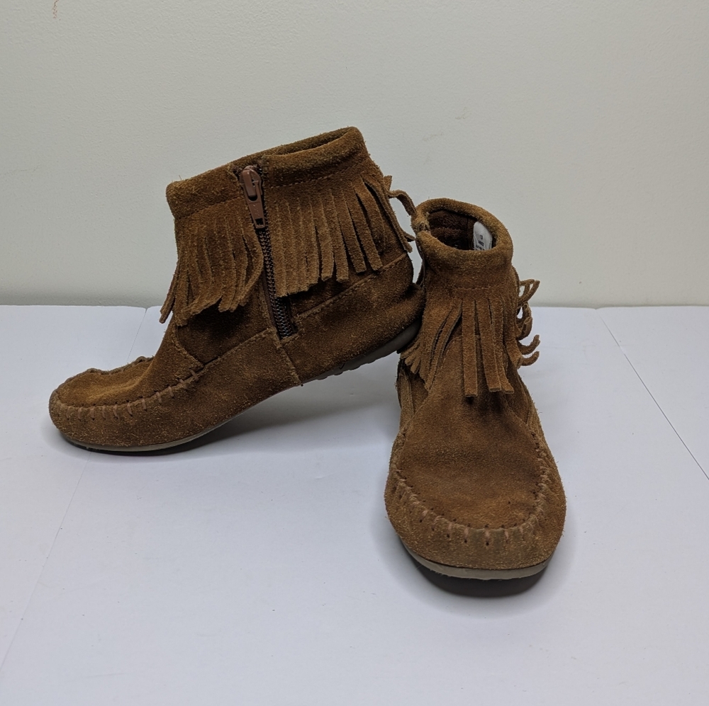 Minnetonka Leather Fringe Boots 13T
